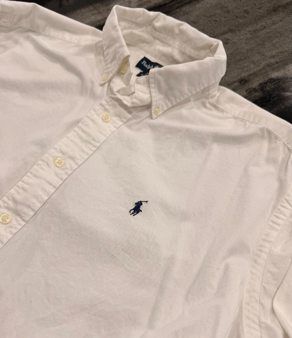 Vintage Polo Ralph Lauren Blake Oxford Shirt Mens M White Navy Pony Cotton